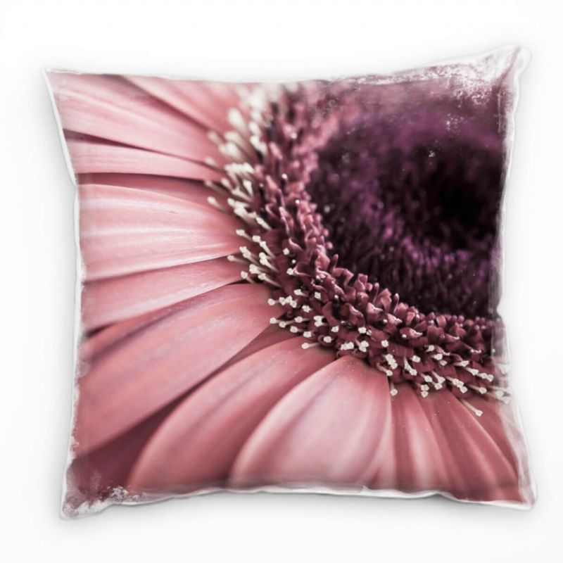 Macro, Blumen, Blütenblätter, rosa, lila Deko Kissen 40x40cm für Couch Sofa Lounge Zierkissen