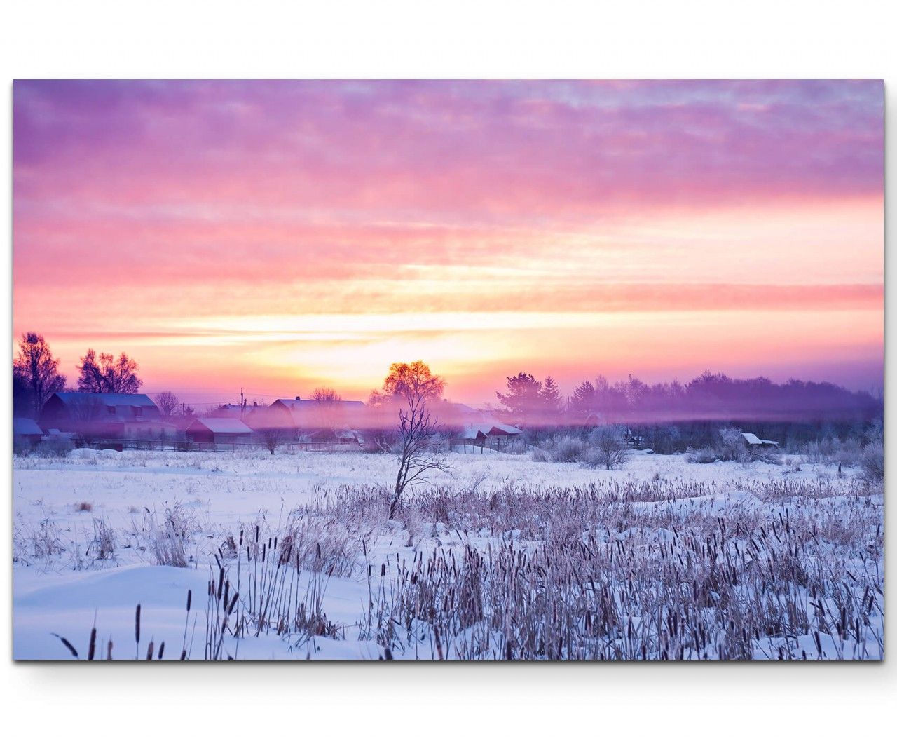 Winterlandschaft Sonnenaufgang – Leinwandbild