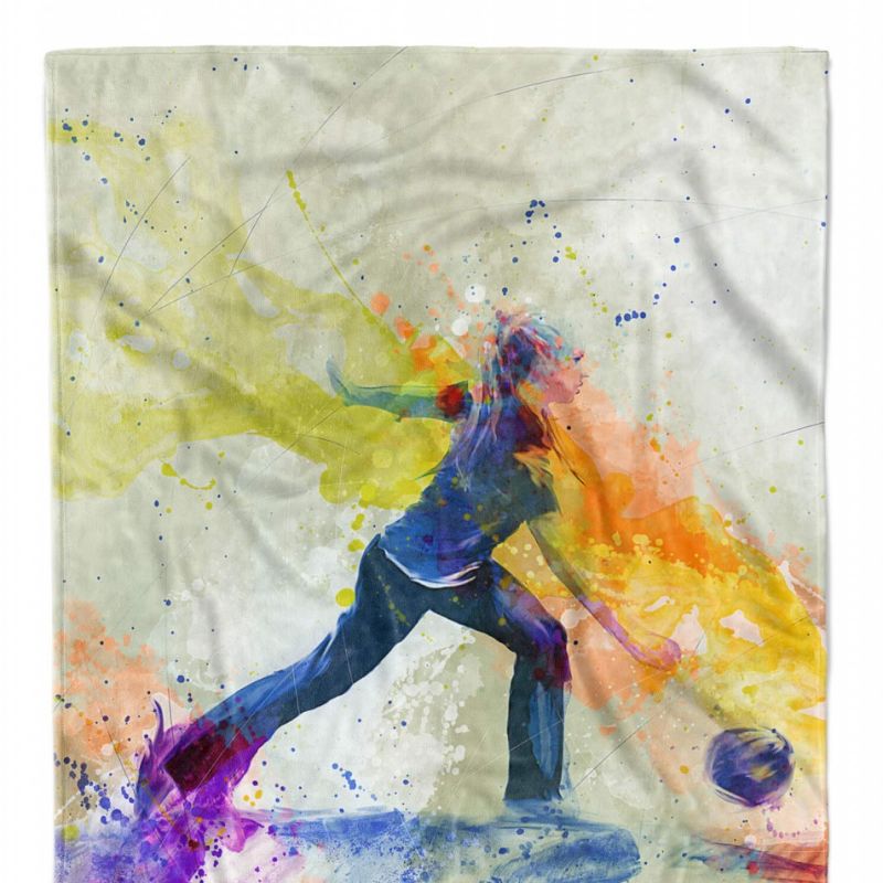 SplashArt Sport Handtuch Strandhandtuch Saunatuch Kuscheldecke Kunstvoll Bowling Sporthan