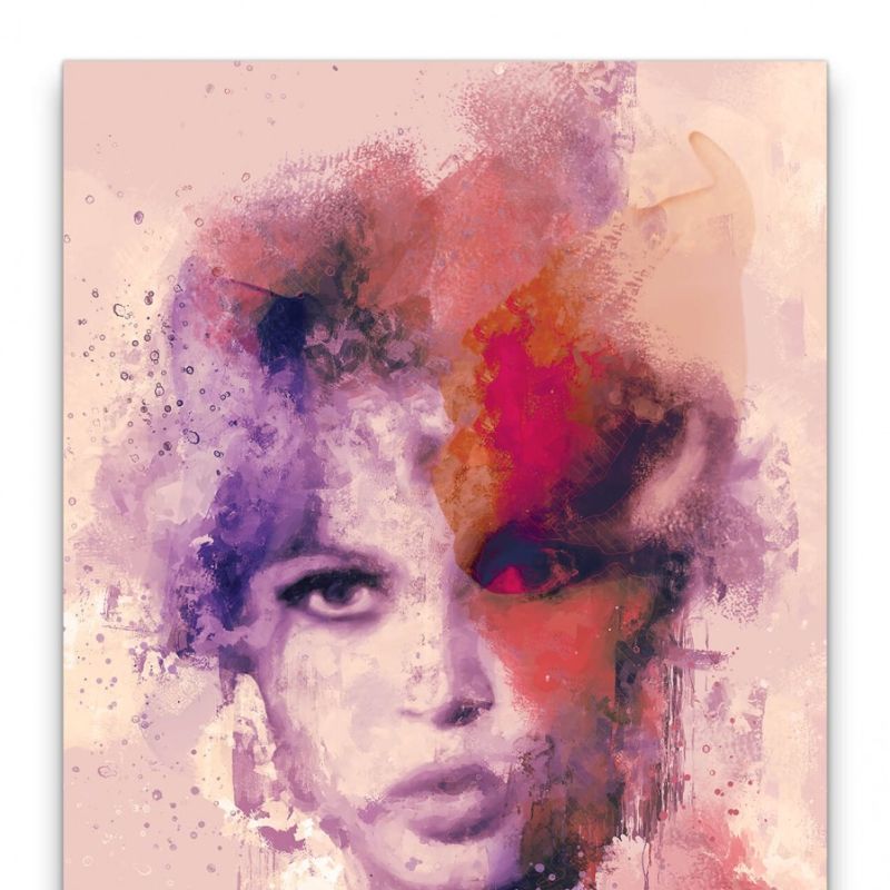 Brigitte Bardot Porträt Abstrakt Kunst Filmikone Feminin Schön 60x90cm Leinwandbild