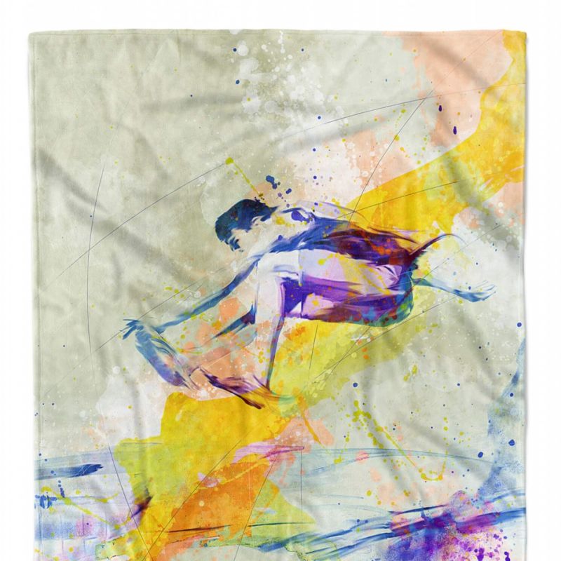 SplashArt Sport Handtuch Strandhandtuch Saunatuch Kuscheldecke Kunstvoll Weitsprung Sport