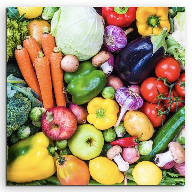 Food-Fotografie – Buntes Gemüse auf Leinwand