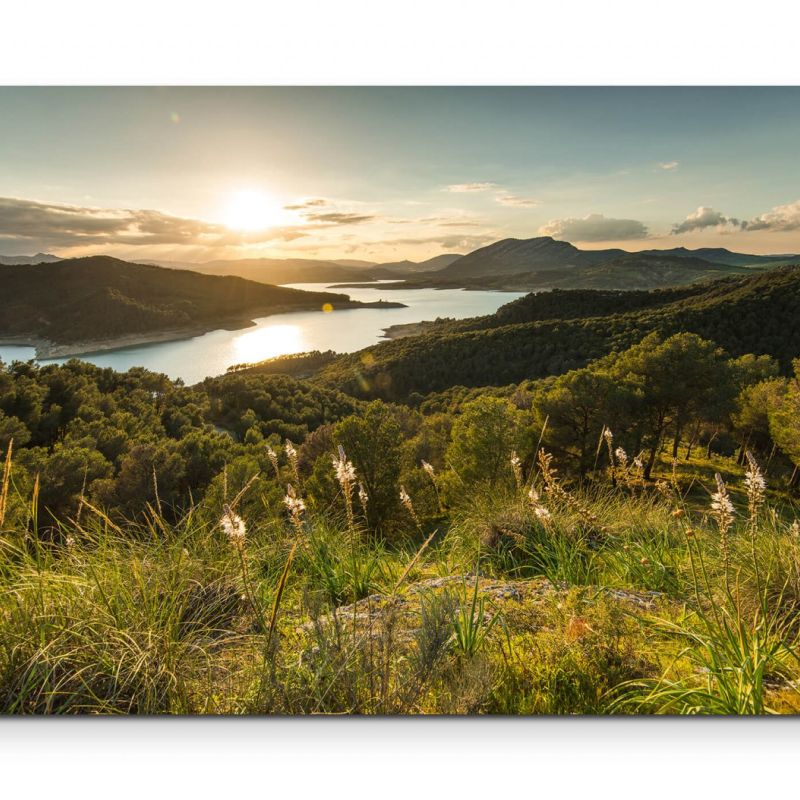 Sonnenuntergang Berglandschaft – Leinwandbild