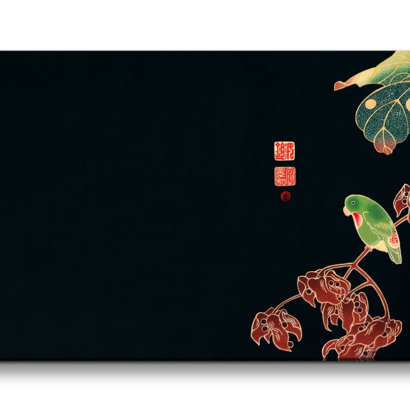 Remaster 120x60cm Ito Jakuchu traditionelle japanische Kunst The Paroquet Zeitlos Harmonisch