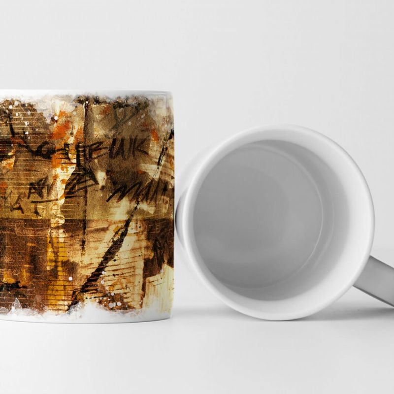 Tasse Geschenk Graffiti Muster braun