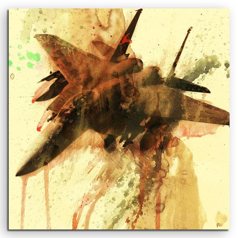 McDonnell Douglas F15 60x60cm  Aquarell Art Leinwandbild