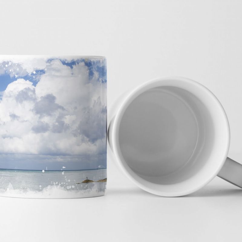 Tasse Geschenk Landschaftsfotografie – Treibholz am Traumstrand