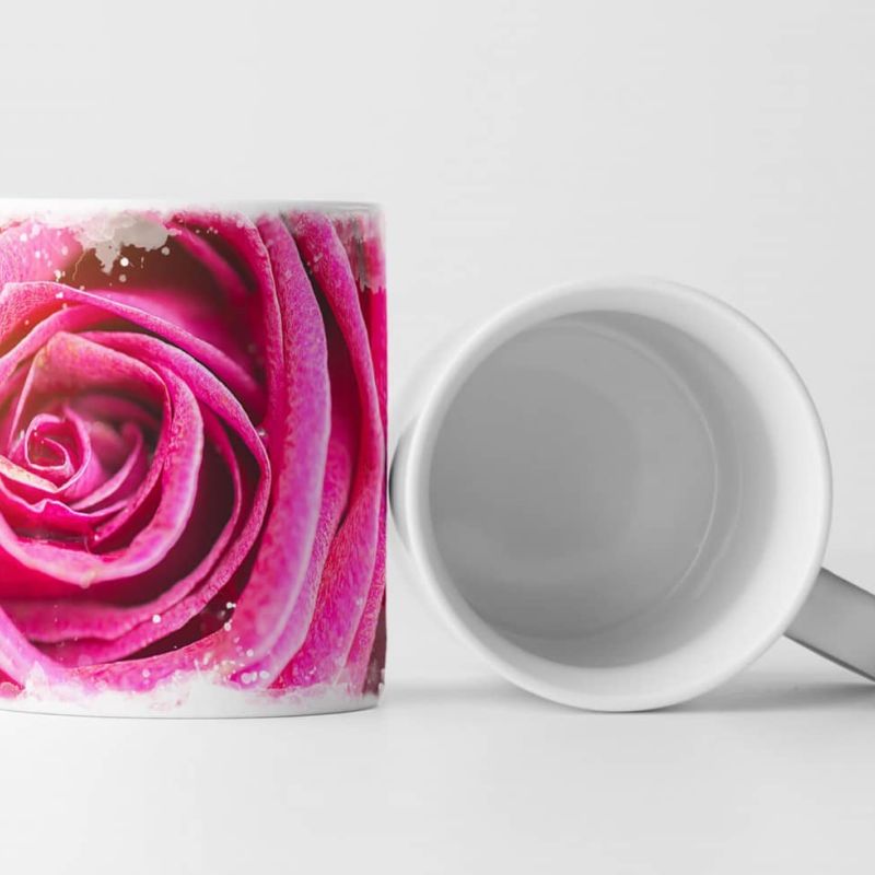 Tasse Geschenk  Macro Fotografie Rosenblüte