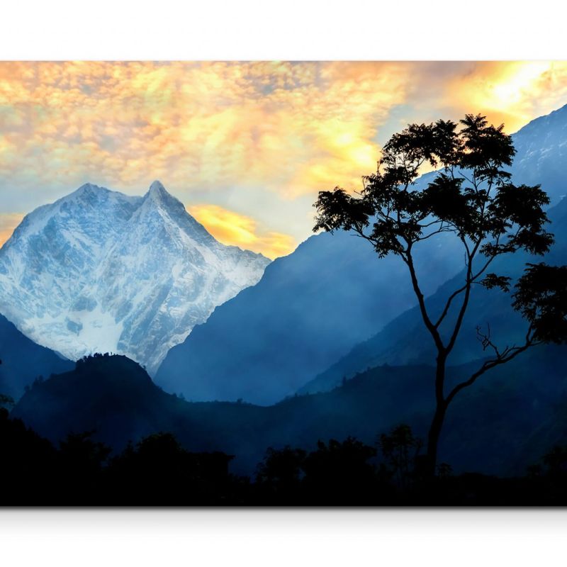 einsamer Baum am Himalaya, Nepal – Leinwandbild