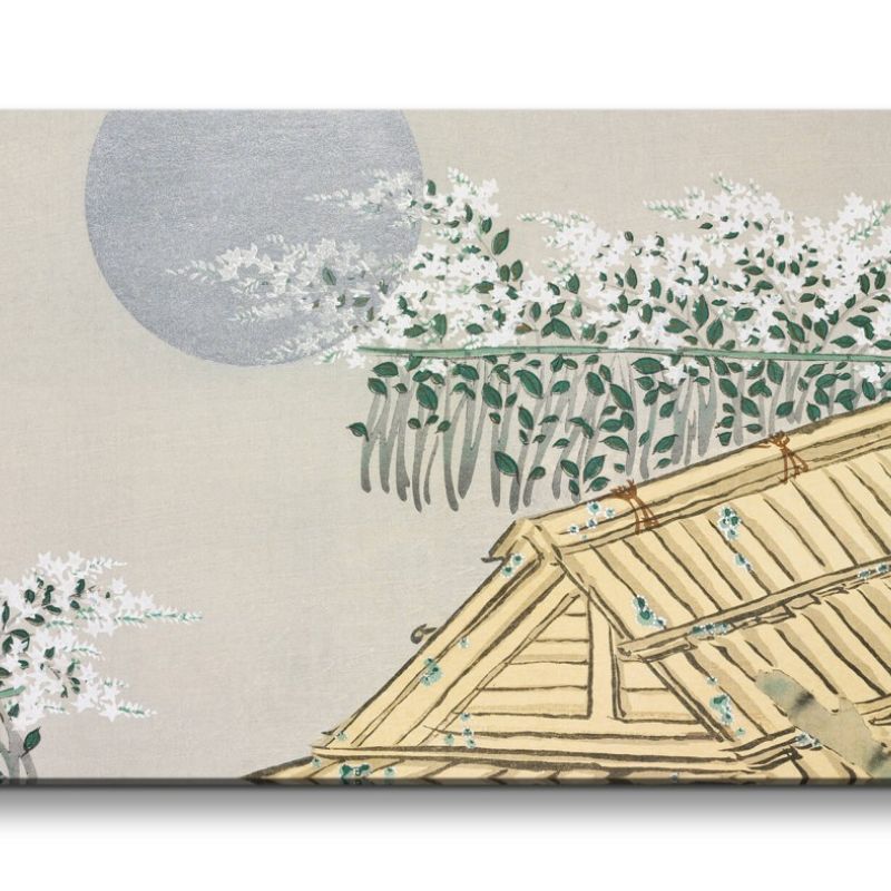 Remaster 120x60cm Kamisaka Sekka traditionelle japanische Kunst Haus Sonne Blüten