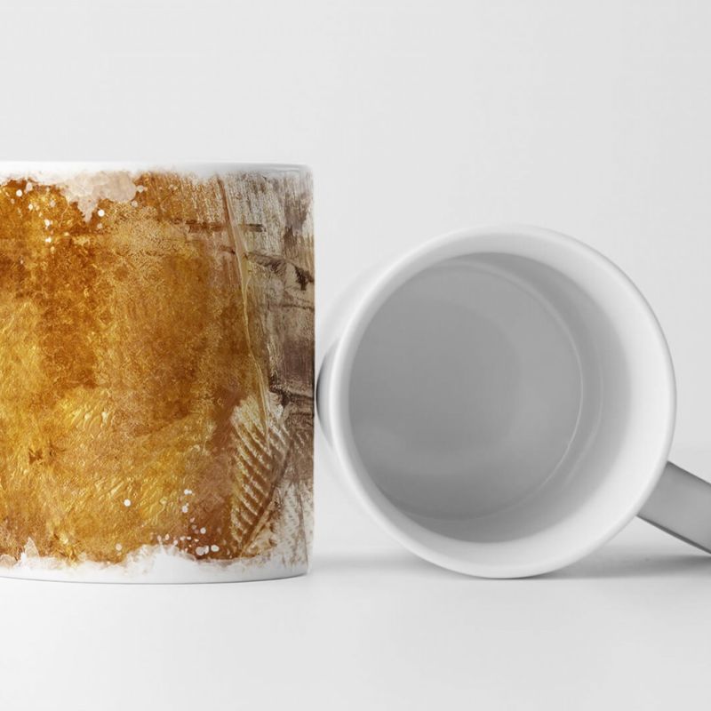 Tasse Geschenk goldbraune Abstraktion