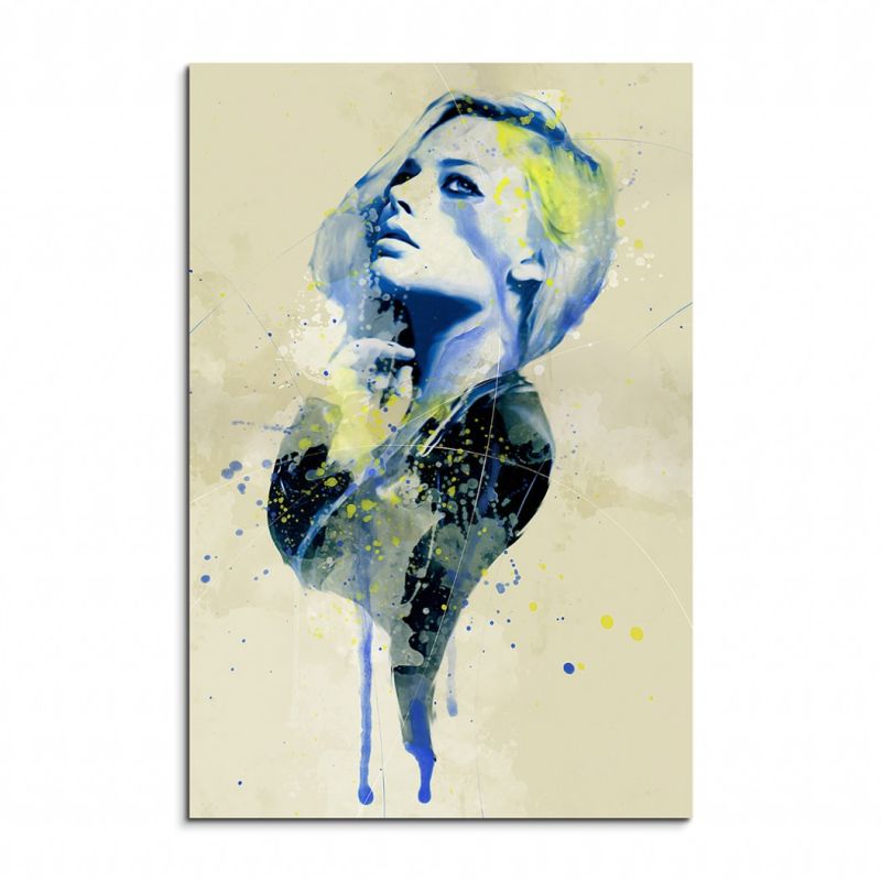 Margot Robbie II Aqua 90x60cm Wandbild Aquarell Art