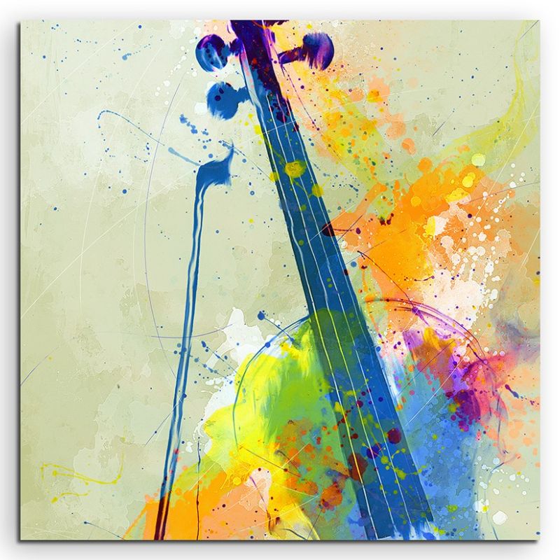 Violine 60x60cm Aquarell Art Leinwandbild