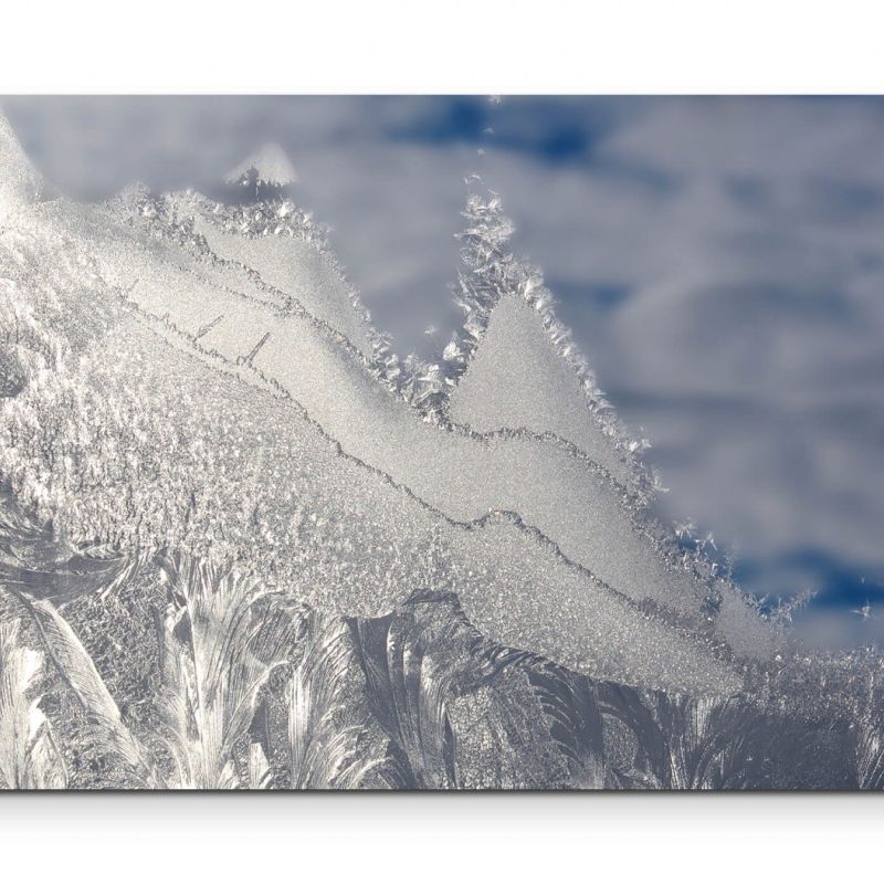 Eiskristalle am Fenster  – Leinwandbild