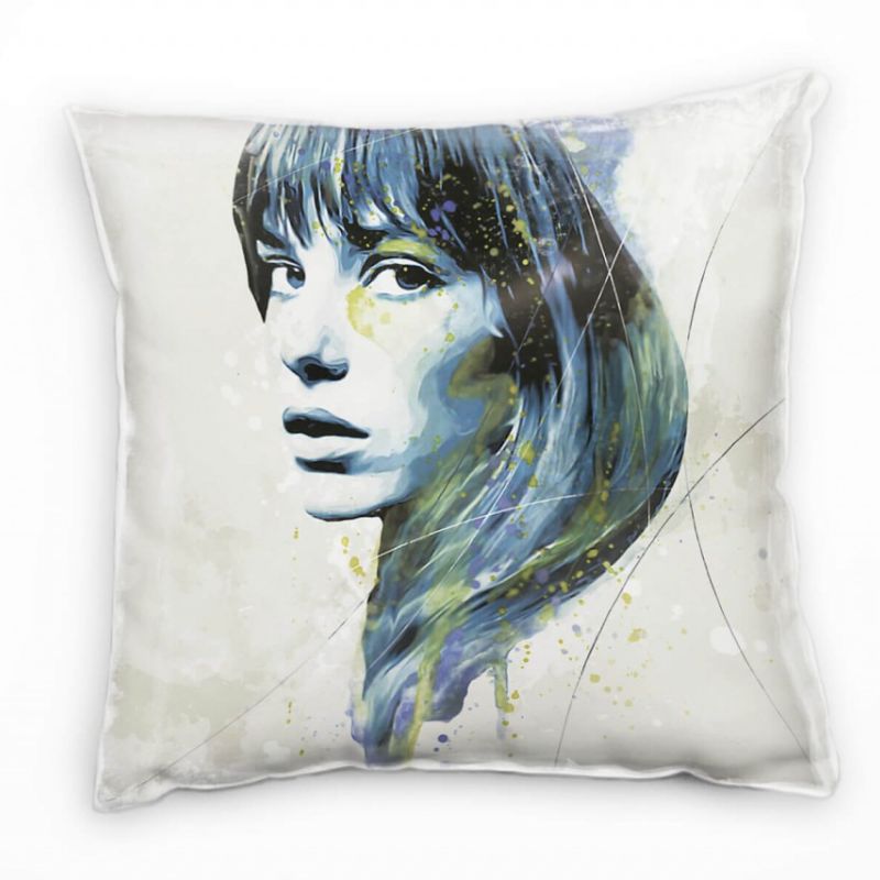 Jane Birkin II Deko Kissen Bezug 40x40cm für Couch Sofa Lounge Zierkissen