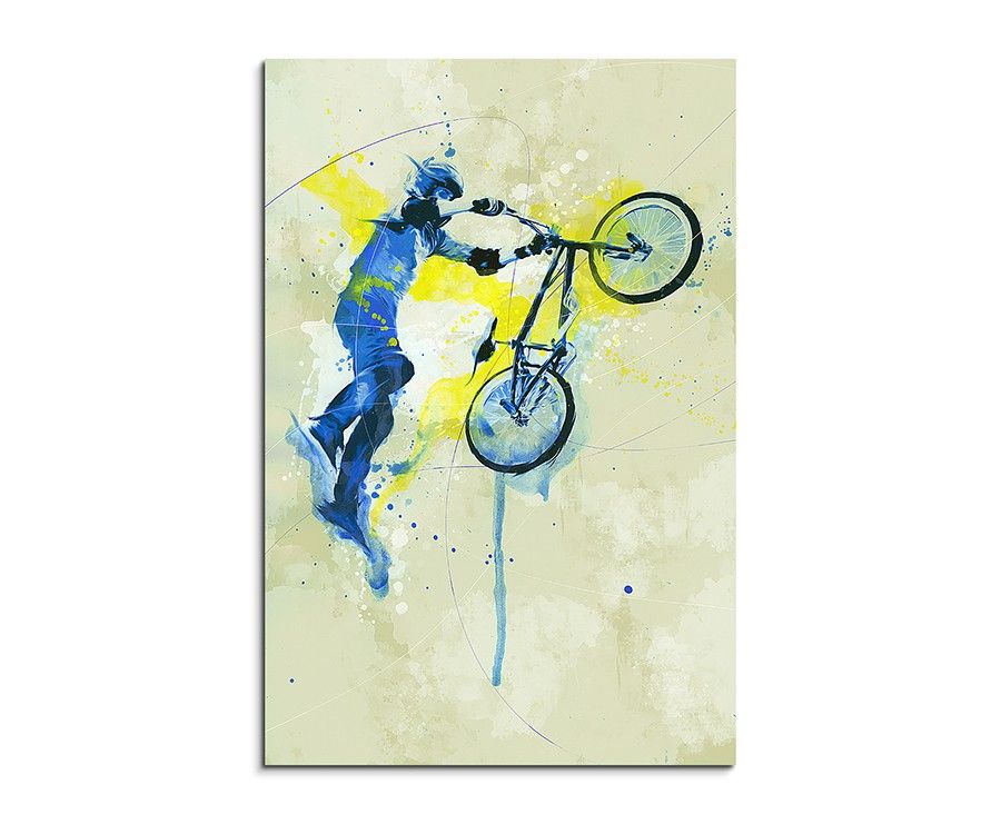 BMX 90x60cm SPORTBILDER Paul Sinus Art Splash Art Wandbild Aquarell Art