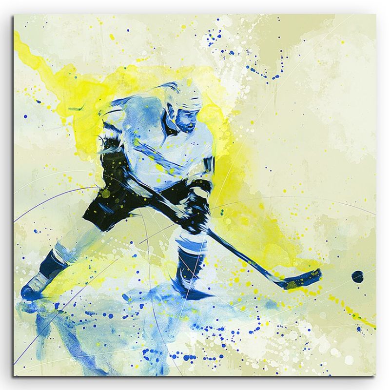 Eishockey III 60x60cm SPORTBILDER Paul Sinus Art Splash Art Wandbild Aquarell Art