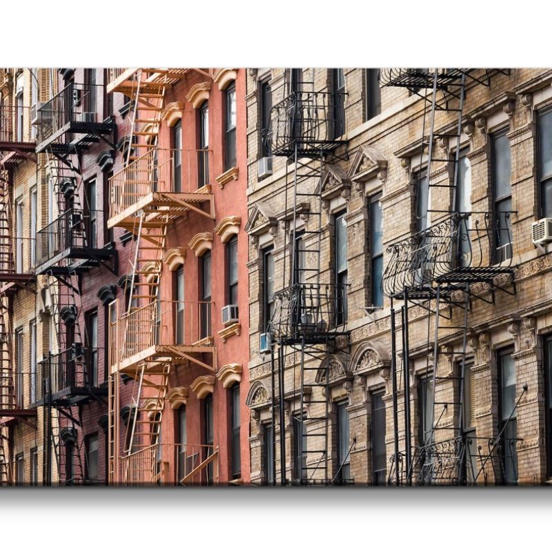 Leinwandbild 120x60cm Brooklyn New York alte Fassaden Urban Altstadt