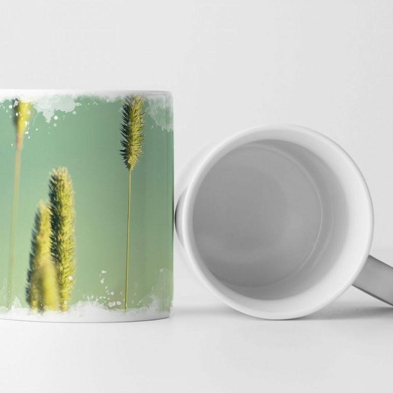 Tasse Geschenk Naturfotografie – Vintage grüne Halme