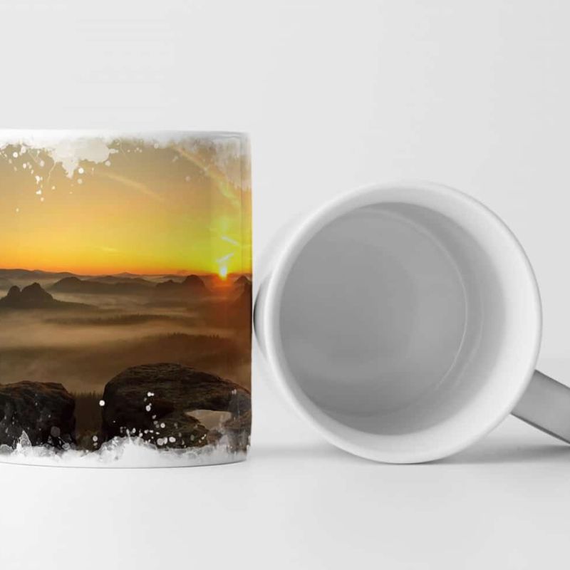 Tasse Geschenk Landschaftsfotografie – Sonnenaufgang in einer Sandsteinlandschaft