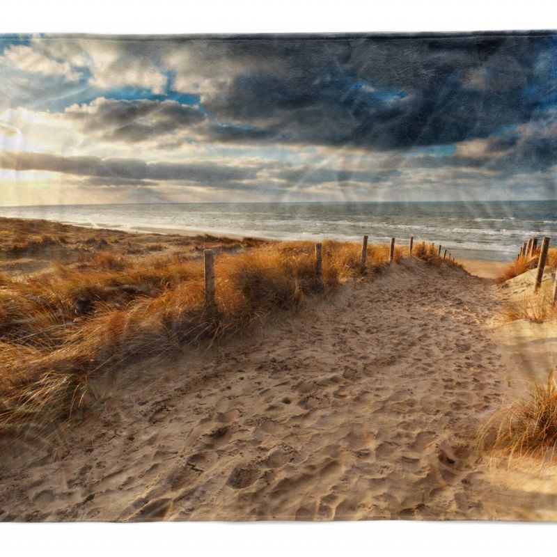 Handtuch Strandhandtuch Saunatuch Kuscheldecke  mit Fotomotiv Strandweg Ostsee S