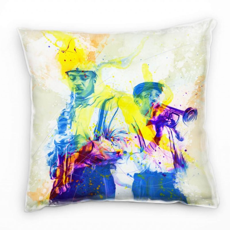 Jazz Spieler Deko Kissen Bezug 40x40cm für Couch Sofa Lounge Zierkissen