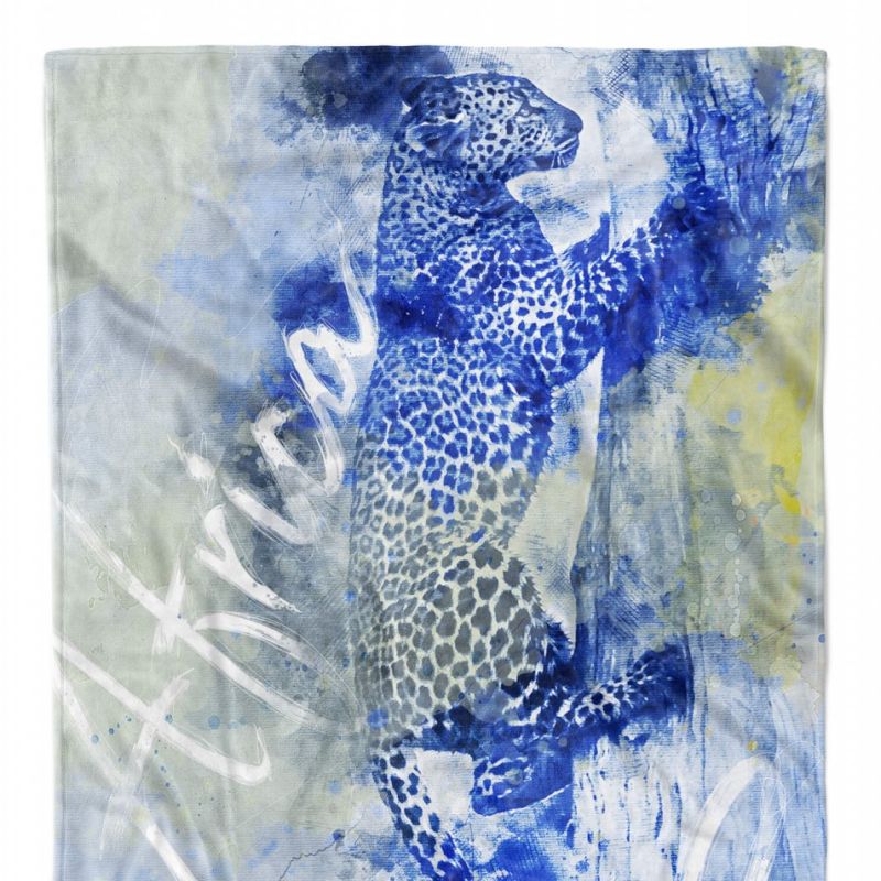 Handtuch Strandhandtuch Saunatuch Kuscheldecke SplashArt Tier Serie Kunstvoll Leopard IV