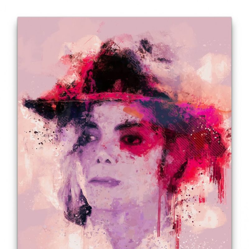 Michael Jackson Porträt Abstrakt Kunst Legende King of Pop 60x90cm Leinwandbild