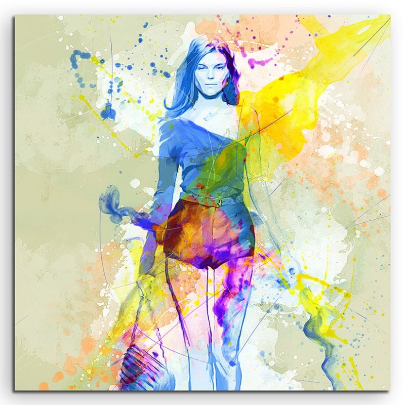 Catwalk I 60x60cm Aquarell Art Leinwandbild