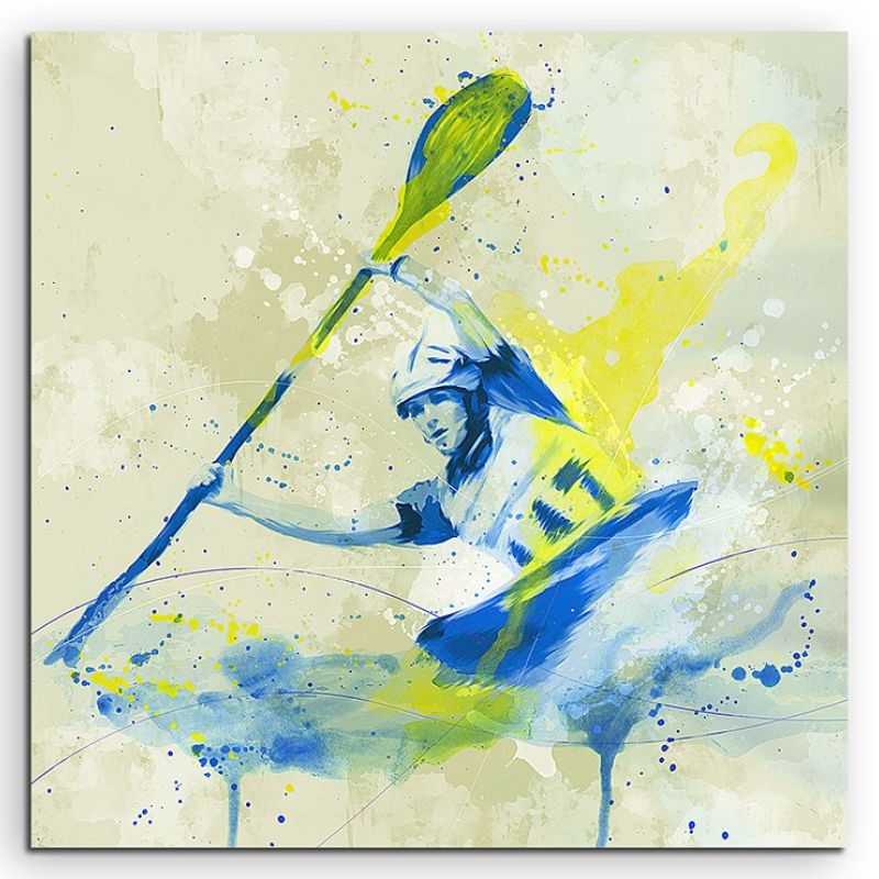 Kayak I 60x60cm SPORTBILDER Paul Sinus Art Splash Art Wandbild Aquarell Art