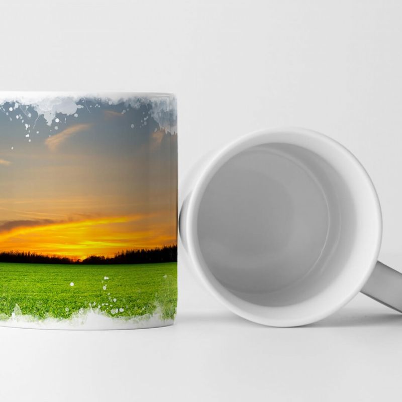 Tasse Geschenk Landschaftsfotografie – Abendsonne auf dem Land