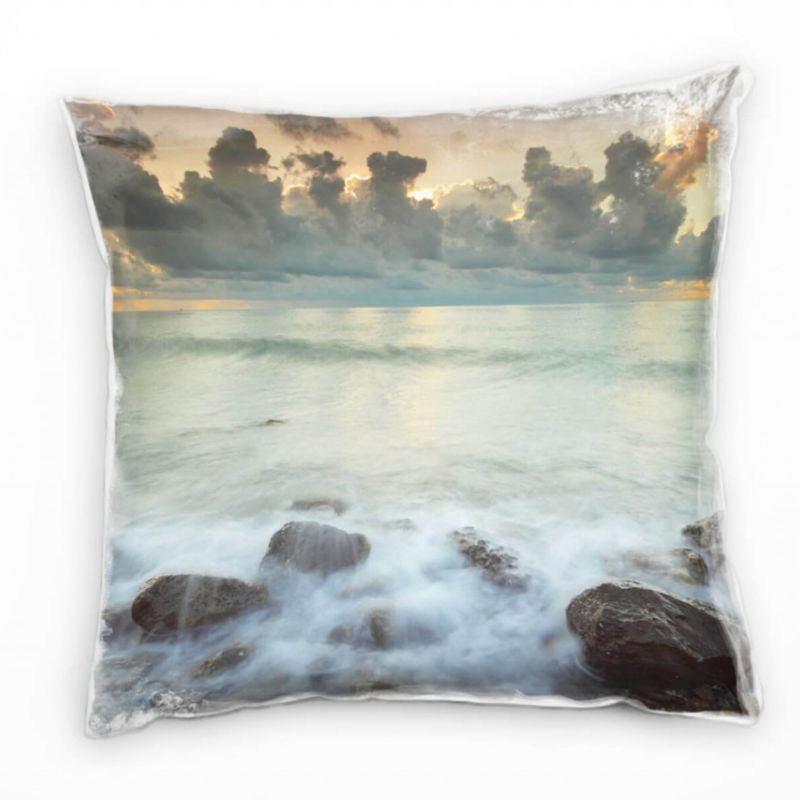 Thailand, Asien, Strand und Meer, Wasser, Steine Deko Kissen 40x40cm für Couch Sofa Lounge Zierkisse