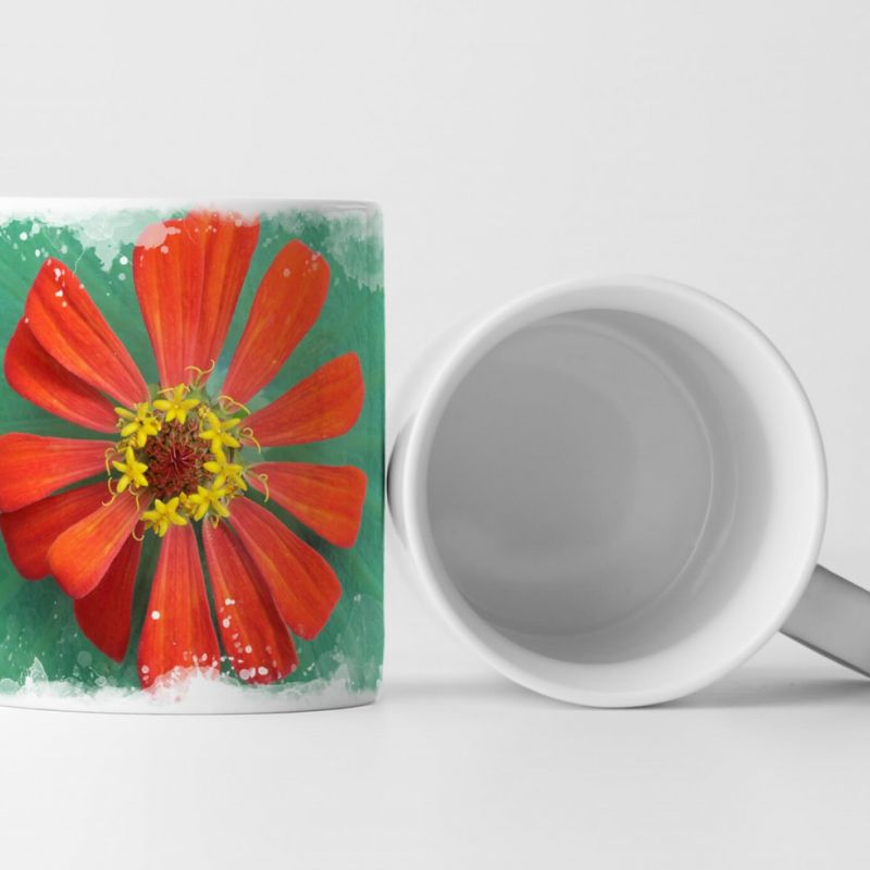 Tasse Geschenk Naturfotografie – Rote Kaktusblüte