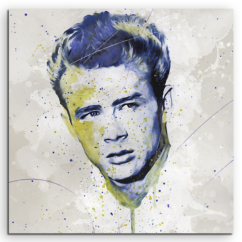 James Dean II Splash 60x60cm Kunstbild als Aquarell auf Leinwand