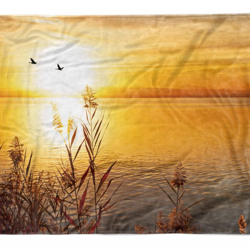 Handtuch Strandhandtuch Saunatuch Kuscheldecke  mit Fotomotiv Sonnenuntergang Ho