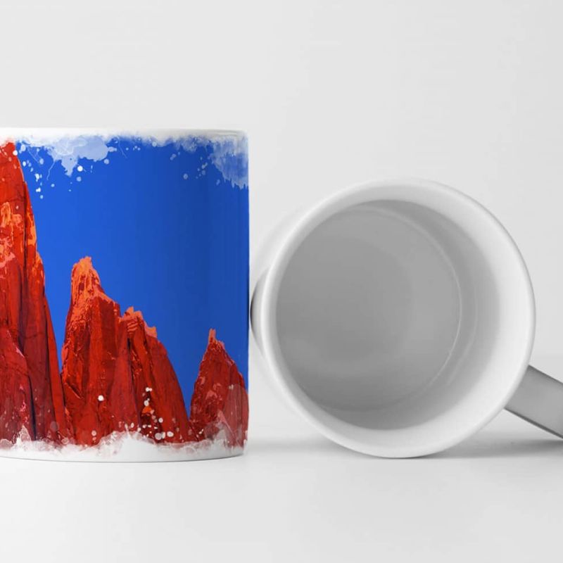 Tasse Geschenk Landschaftsfotografie – Rote Felsen Verro Torre Argentinien