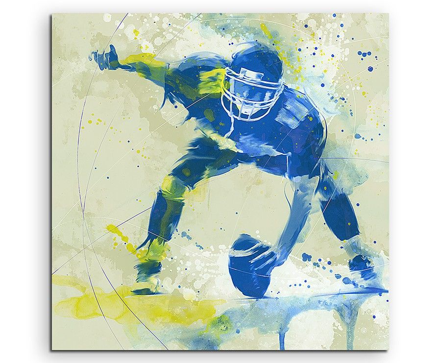 American Football II 60x60cm SPORTBILDER Paul Sinus Art Splash Art Wandbild Aquarell Art