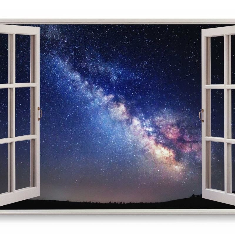 Wandbild 120x80cm Fensterbild Milchstraße Astrofotografie Galaxie Sternenhimmel