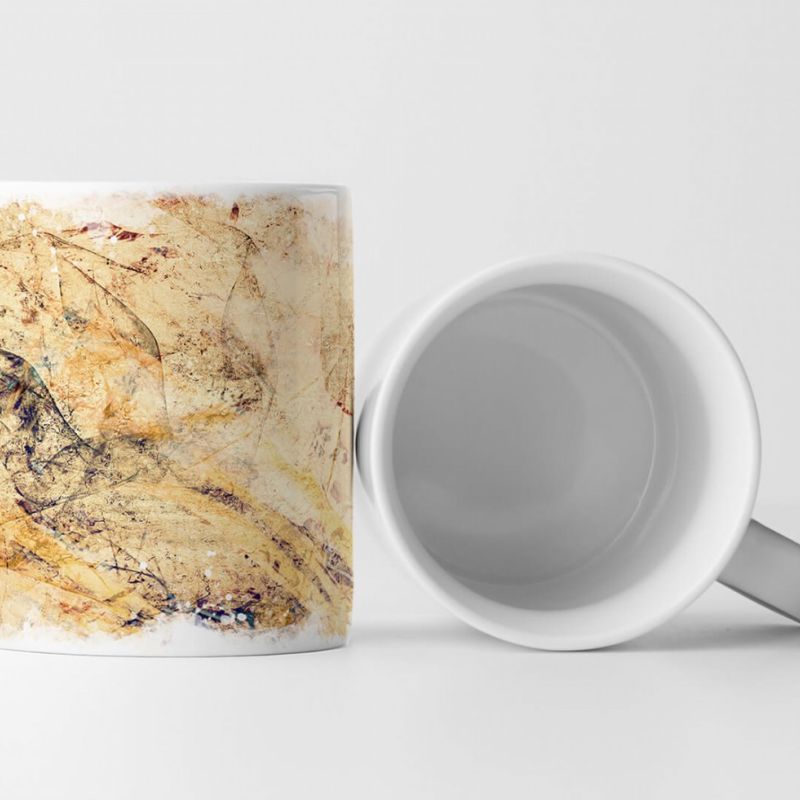 Tasse Geschenk kunstvoll, beige, hellelfenbein