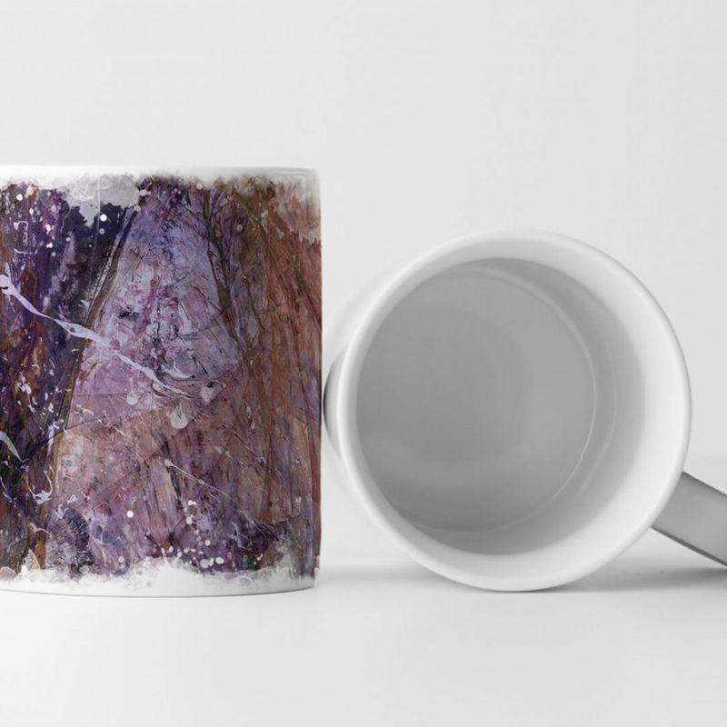 Tasse Geschenk Splashart + purpurviolett + olivgrün + rotbraun