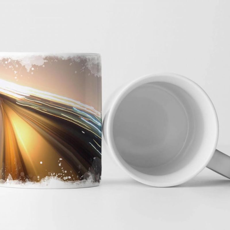 Tasse Geschenk Urbane Fotografie – Autobahn bei starker Geschwindigkeit