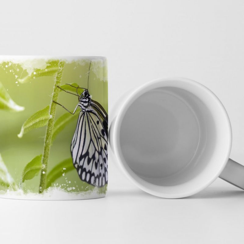 Tasse Geschenk Tierfotografie – weißer Schmetterling