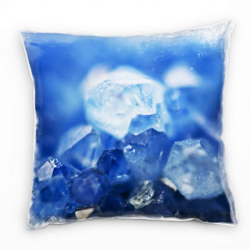 Macro, Kristalle, blau Deko Kissen 40x40cm für Couch Sofa Lounge Zierkissen