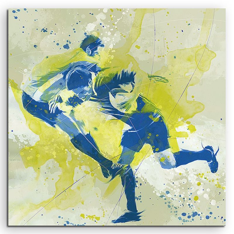 Rugby 60x60cm SPORTBILDER Paul Sinus Art Splash Art Wandbild Aquarell Art