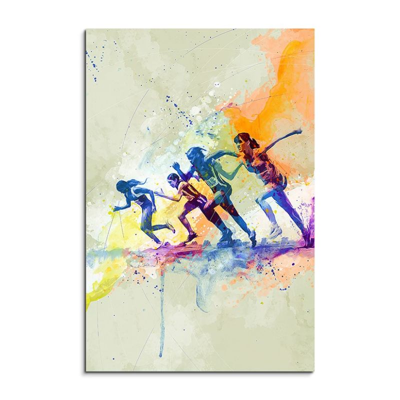 Running V 90x60cm Aquarell Art Leinwandbild