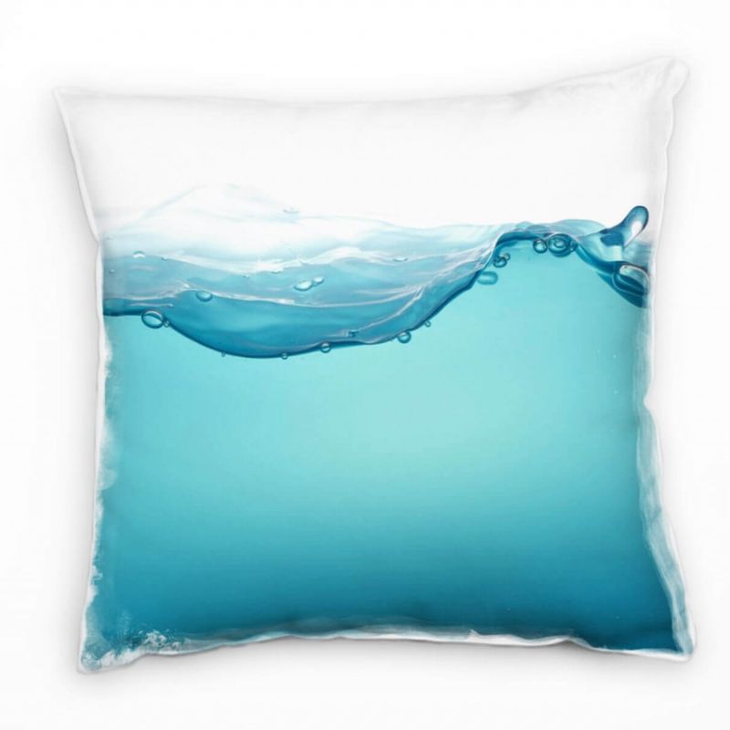 Meer, blau, weiß, Wasser, kleine Wellen Deko Kissen 40x40cm für Couch Sofa Lounge Zierkissen