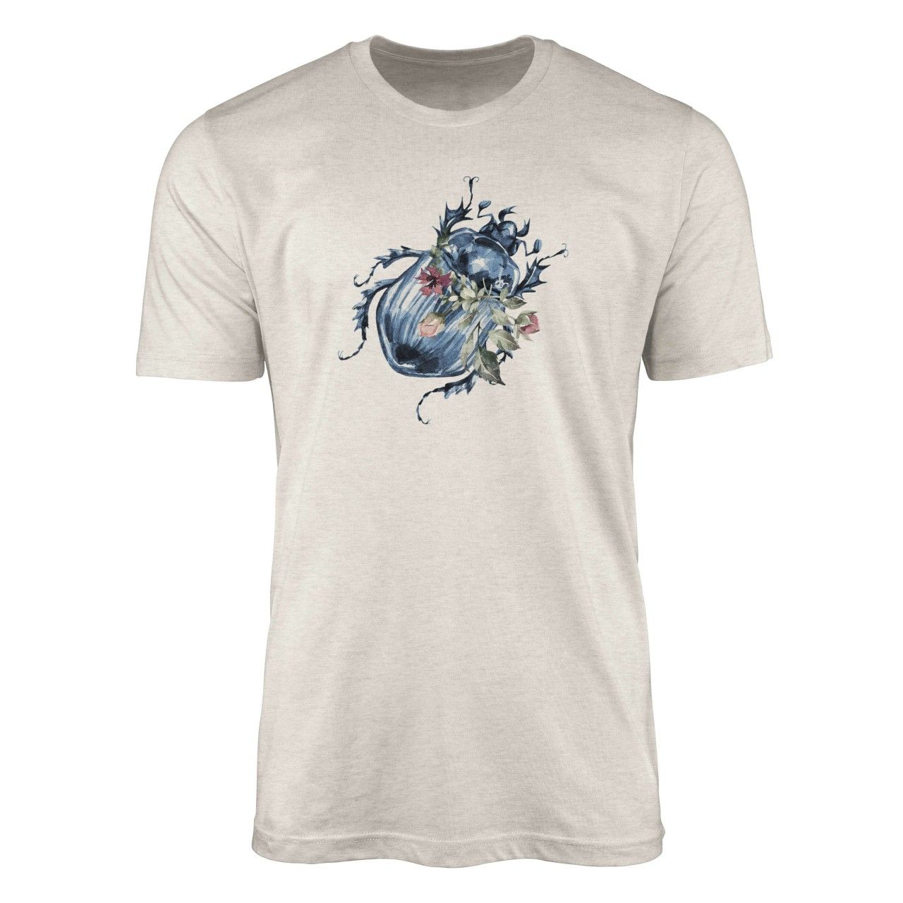 Herren Shirt 100% Bio-Baumwolle T-Shirt  Aquarell Motiv Käfer Farbe Nachhaltig Organic Ökomode