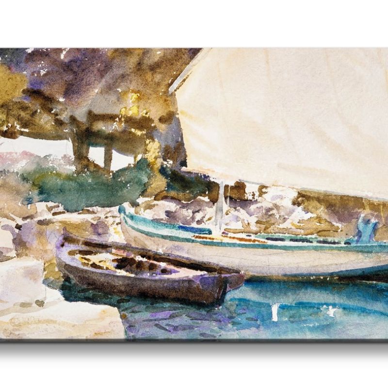 Remaster 120x60cm John Singer weltberühmtes Gemälde zeitlose Kunst Segelboot See Sommer