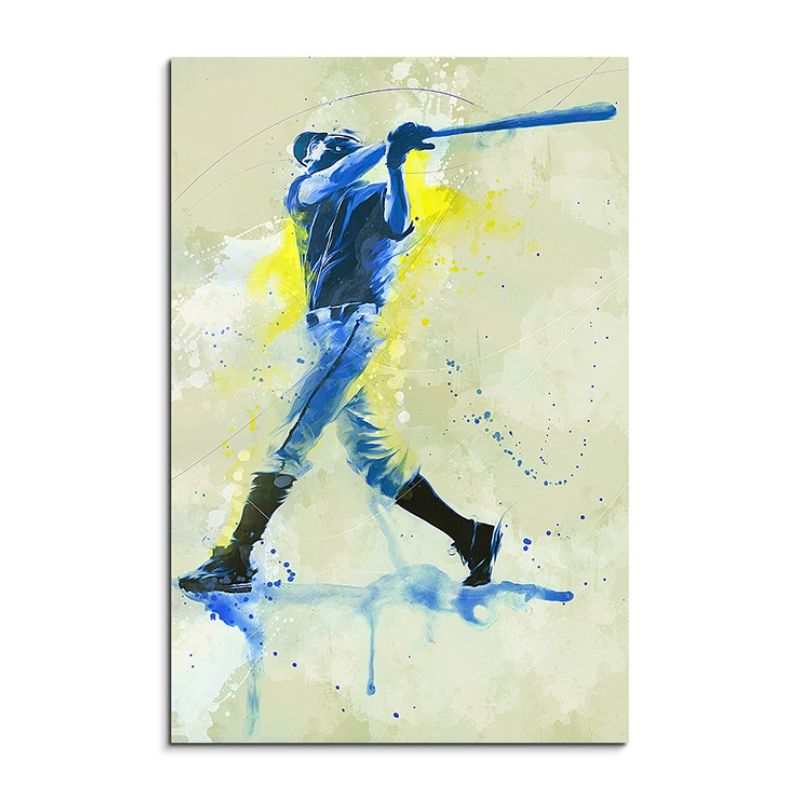 Baseball IV 90x60cm SPORTBILDER Paul Sinus Art Splash Art Wandbild Aquarell Art