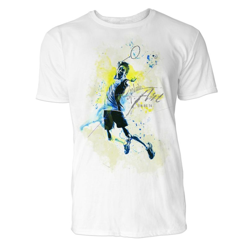 Tennis Sinus Art ® T-Shirt Crewneck Tee with Frontartwork